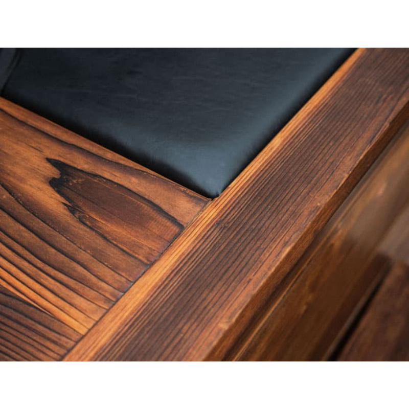 Close up of wood on Kooru cold plunge